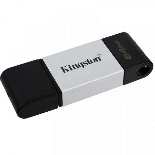 USB Флешка 64 ГБ Kingston DataTraveler 80 USB 3.2, Черный, синий в Шымкенте от производителей  с доставкой по Казахстану