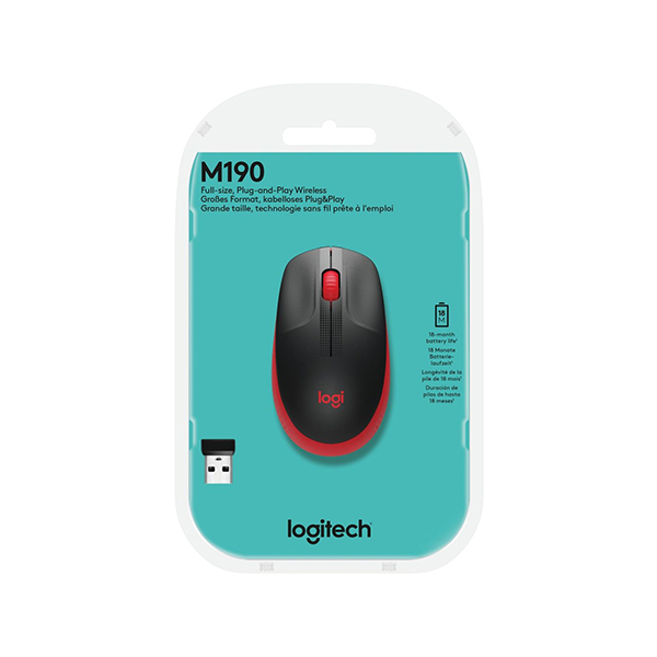 Мышь Logitech M190, Черный, красный, USB в Шымкенте от производителей  с доставкой по Казахстану