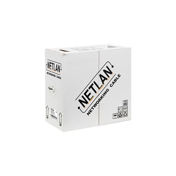 Кабель NETLAN U/UTP 4 пары , Cat.5e, 100Мгц , одножильный , CCA (омедненный алюминий) внешний PE до -40С, 305м , черный  в Шымкенте от производителей  с доставкой по Казахстану