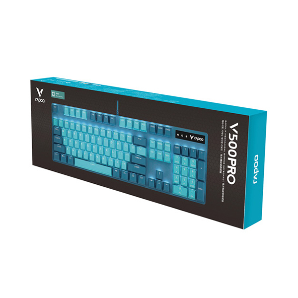 Игровая клавиатура  Rapoo V500PRO (Анг/Рус, Проводное, Голубой ) в Шымкенте от производителей  с доставкой по Казахстану