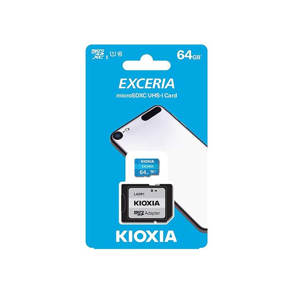 LMEX1L128GG2 KIOXIA LMEX1L128GG2; 128GB microSD KIOXIA Exceria (M203) UHS I U1 with adapter