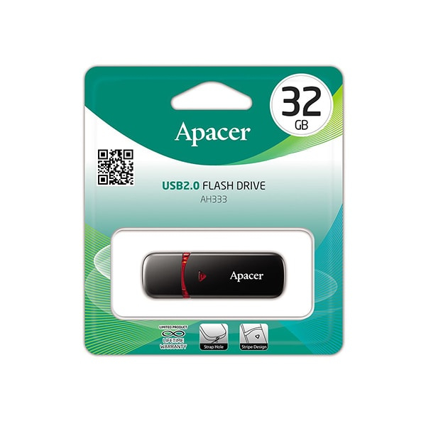 USB Флешка 32 ГБ Apacer AP32GAH333B-1 USB 2.0, Черный