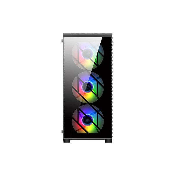 Компьютерный корпус FSP CMT192, Без БП, 1xUSB3.0/2xUSB2.0, 4xFAN120 RGB, 2xGlass, Black, ATX