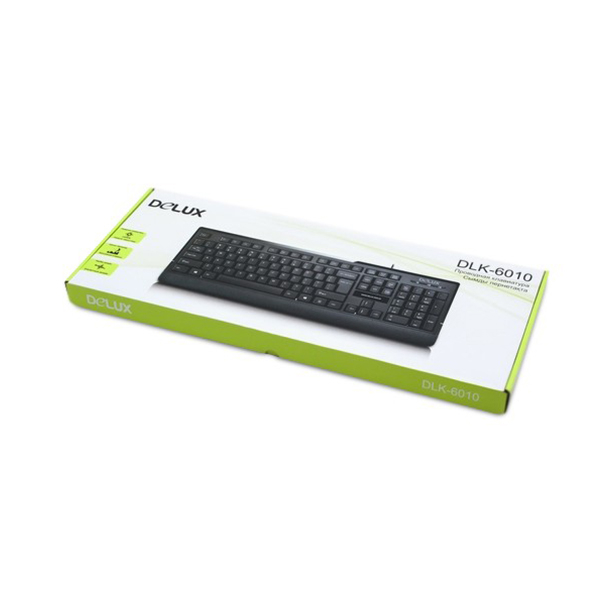 Клавиатура Deluxe DLK-6010UB (Анг/Рус/Каз, Проводное, Черный)
