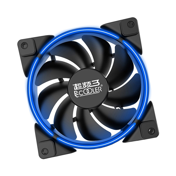 Вентилятор PCCooler CORONA BLUE, 12cm, blue LED, Fan for case, 1000-1800rpm, 54.514 CFM, 4pin