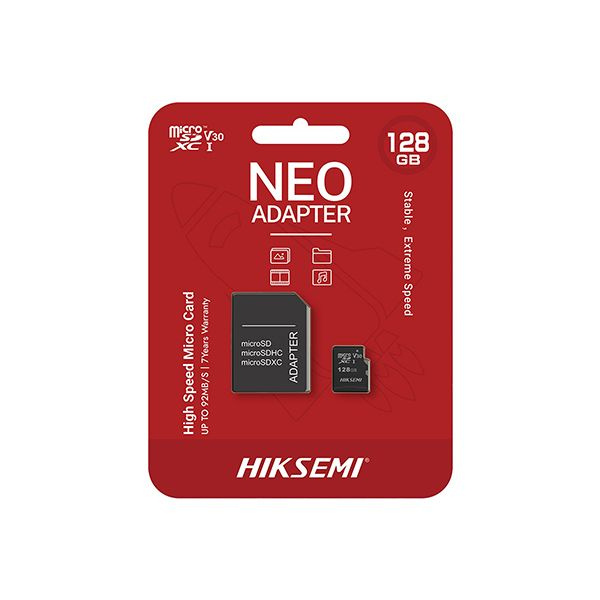 Карта памяти microSDXC 128GB, Hiksemi NEOHS-TF-C1/128G (Hikvision) ,MemoryCard Class 10 + adapter в Шымкенте от производителей  с доставкой по Казахстану