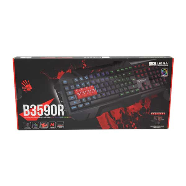 Игровая клавиатура  A4Tech Bloody B3590R (Анг/Рус/Каз, Проводное, Черный, красный)