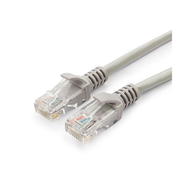 Патч-корд UTP Cablexpert PP12-5M кат.5e, 5м, литой, многожильный (серый) в Шымкенте от производителей  с доставкой по Казахстану