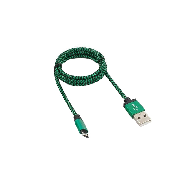Кабель USB 2.0 Cablexpert CC-mUSB2gn1m, USB-MicroUSB, 1м, нейлоновая оплетка, алюм разъемы, зеленый в Шымкенте от производителей  с доставкой по Казахстану