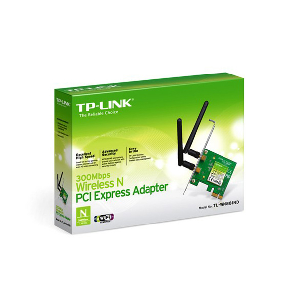 Сетевая карта, TP-Link, TL-WN881ND, Беспроводная, 300M, PCIe в Шымкенте от производителей  с доставкой по Казахстану