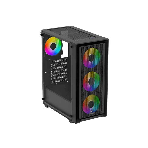 Корпус Wintek Apollo 802-B-M TG, Midi-Tower, Без БП, Черный в Шымкенте от производителей  с доставкой по Казахстану