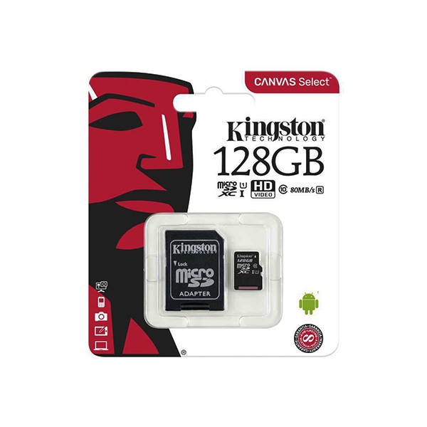 Карта памяти 128 ГБ Kingston Canvas Select Plus microSDXC, Черный