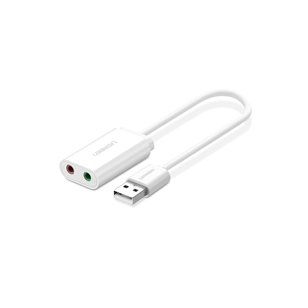 Адаптер звука UGREEN US205 USB 2.0 External Sound Adapter (White) в Шымкенте от производителей  с доставкой по Казахстану