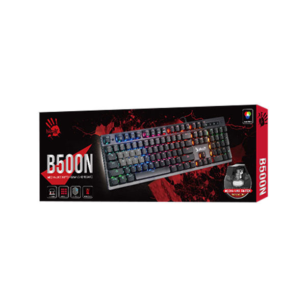 Игровая клавиатура  Bloody B500N (Анг/Рус/Каз, Проводное, Черный)