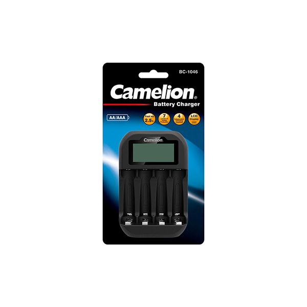Зарядное устройство, Camelion, BC-1046-BLK-DB, 4*AAA/4*AA, LCD дисплэй, USB порт, чёрный в Шымкенте от производителей  с доставкой по Казахстану