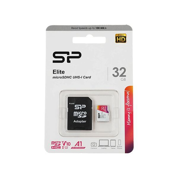 SP032GBSTHBV1V20SP Silicon Power New Elite /class10 32GB mSD Card A1  V10  UHS-1 (U1) R/W: up to 100/30 MB/s  A1 V10  ECC fun