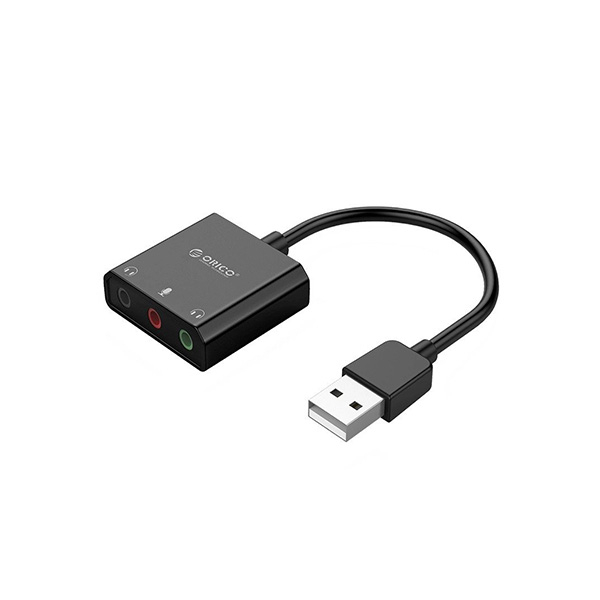 Звуковая карта внешняя USB ORICO SKT3-BK-BP <USB 2.0, 80dB, 15Hz-25KHz, 3.5mm microphone, earphone 3.5mm*2, Cable 10cm>V2 в Шымкенте от производителей  с доставкой по Казахстану