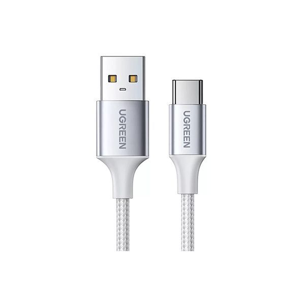 Кабель UGREEN US288 USB-A 2.0 to USB-C Cable Nickel Plating Aluminum Braid 0.5m (White) в Шымкенте от производителей  с доставкой по Казахстану