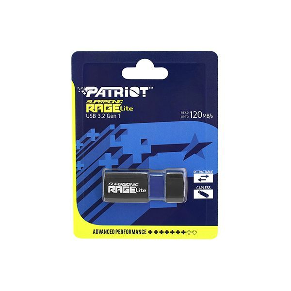 Флешка USB Patriot, Rage Lite, PEF128GRLB32U, 128GB Чёрны в Шымкенте от производителей  с доставкой по Казахстану