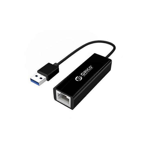 Адаптер сетевой USB ORICO UTJ-U3-BK-BP <1000Mb/s, Cable 10cm, USB3.0, RJ45, BLACK> в Шымкенте от производителей  с доставкой по Казахстану