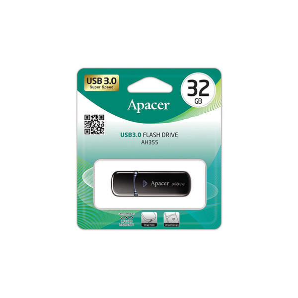 USB Флешка 32 ГБ Apacer AH355 (AP32GAH355B-1) USB, Черный