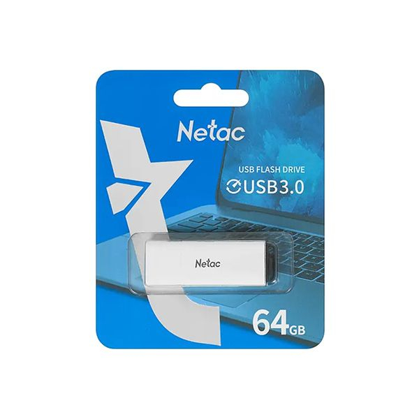 USB Флешка 64 ГБ Netac NT03U185N-064G-30WH USB 3.0, Белый в Шымкенте от производителей  с доставкой по Казахстану