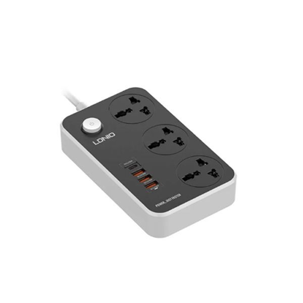 Сетевой фильтр LDNIO Universal SC3412 3 розетки 1*USB-C 12V-1.67A 3*USB 5V/3.4A Портов 2м