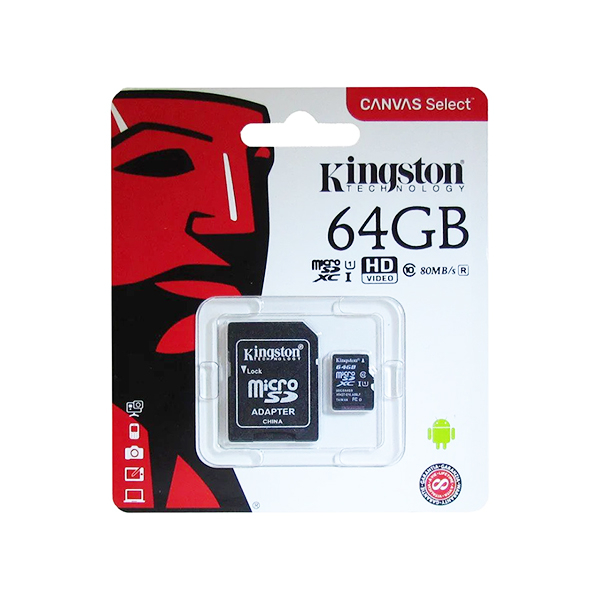 Карта памяти Kingston MicroSD SDCS2/128GBSP Class 10 + adapter
