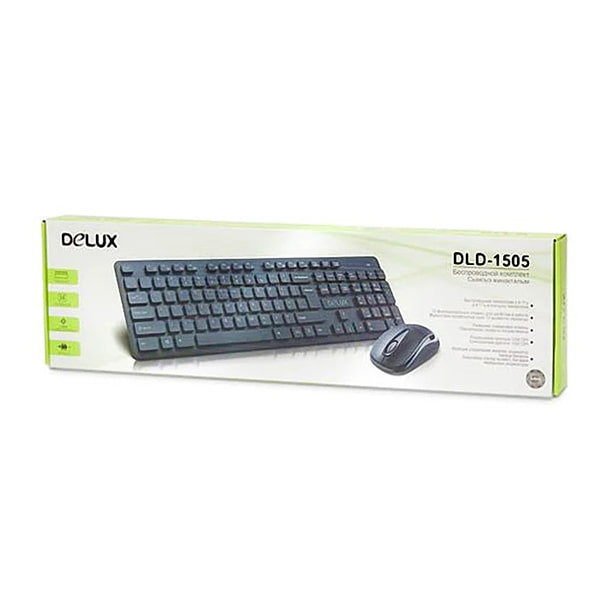 Клавиатура + мышь Deluxe DLD-1505OGB (Анг/Рус/Каз, Беспроводное, Черный)