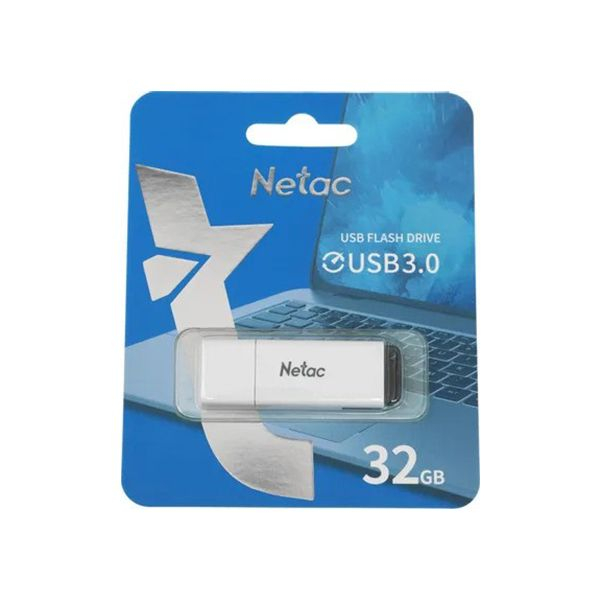 USB Флешка 32 ГБ Netac NT03U185N-032G-30WH USB 3.2, Белый