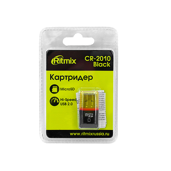 Картридер Ritmix CR-2010, Черный ,FlashCard readermSD, USB 2.0, black в Шымкенте от производителей  с доставкой по Казахстану