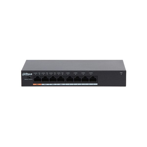Коммутатор, Dahua, DH-PFS3008-8ET-60, Настольный, 8 портов 10/100M, PoE(4 порта), Корпус металл в Шымкенте от производителей  с доставкой по Казахстану