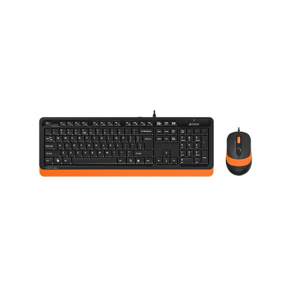 Клавиатура + мышь A4Tech F1010-ORANGE Fstyler (Анг/Рус/Каз, Проводное, Черный, оранжевый) в Шымкенте от производителей  с доставкой по Казахстану