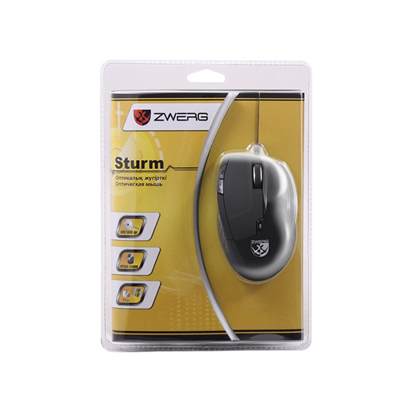 Мышь Zwerg Sturm, Черный, USB в Шымкенте от производителей  с доставкой по Казахстану