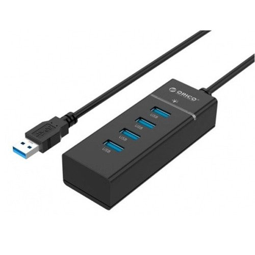 USB Хаб ORICO W6PH4-U3-V1-BK-BP <USB3.0x4, 30cm, 104*37*24mm, BLACK, Blue LED Indicator> в Шымкенте от производителей  с доставкой по Казахстану